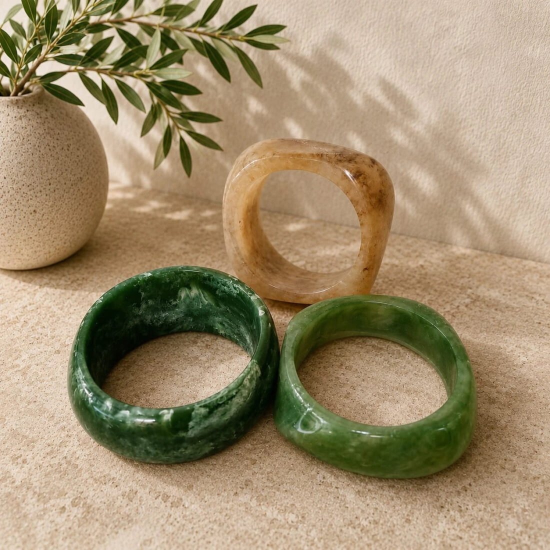 Emerald Sandstone Resin Trio