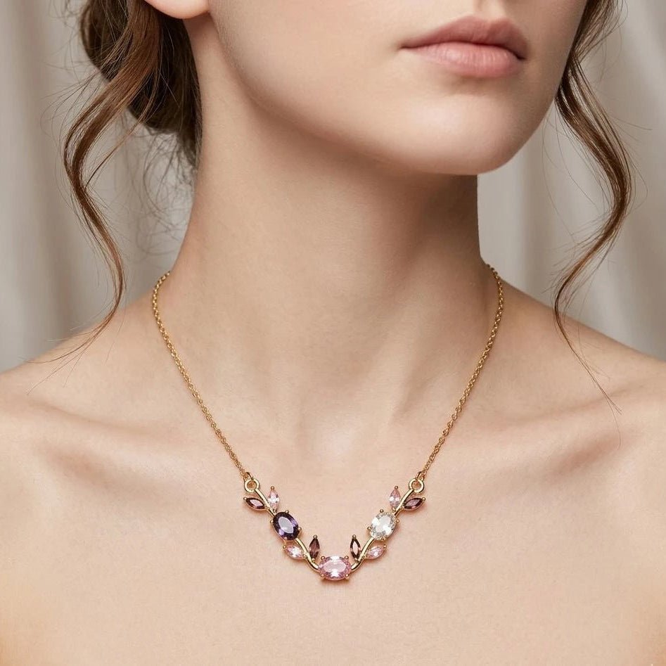 Blush Gem Vine Necklace