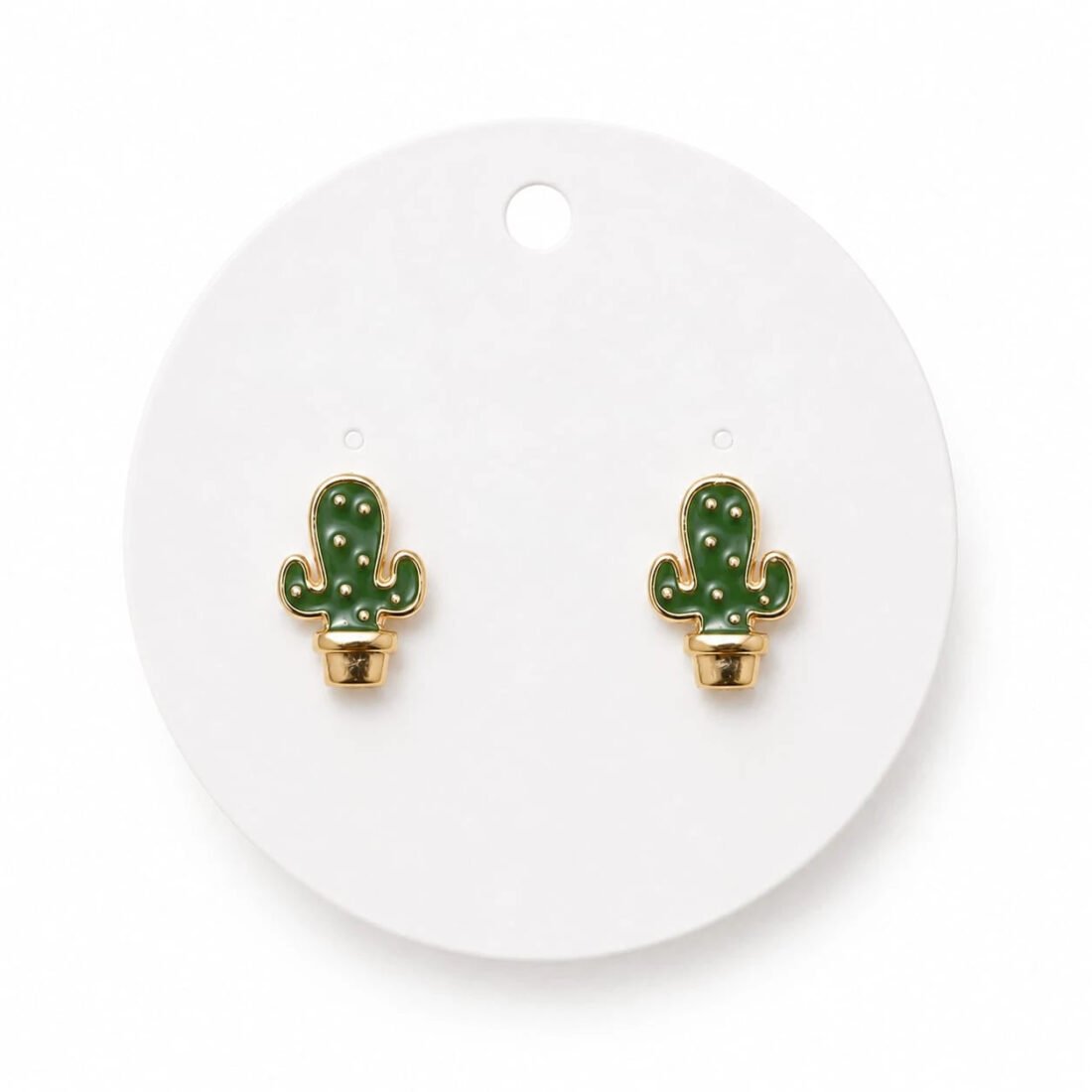 Cacti Charm Stud Earrings