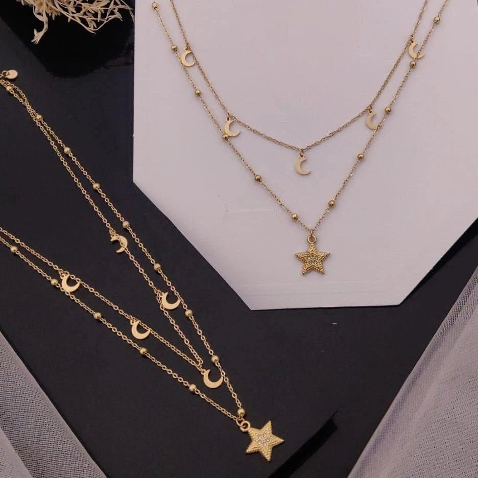 Celestial Moon Star Necklace