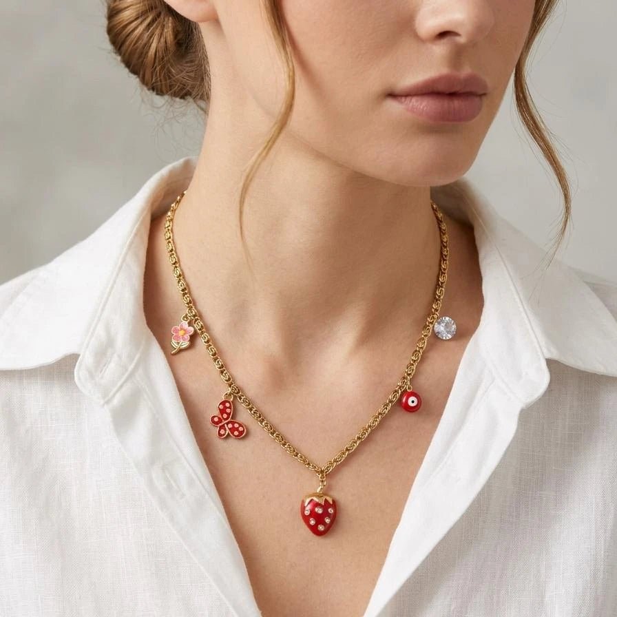 Cherry Bloom Lucky Charm Necklace