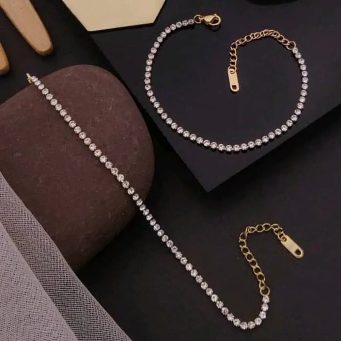 Adiant Cubic Zirconia Gold Bracelet