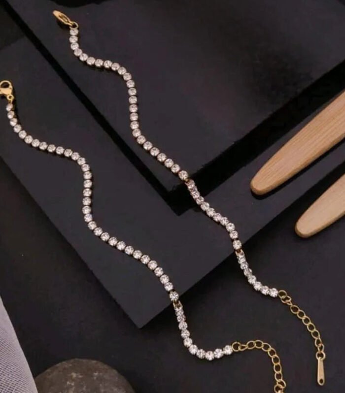 Crystal Gold Tennis Bracelet