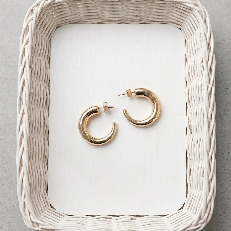 Elara Classic Gold Hoop Earrings