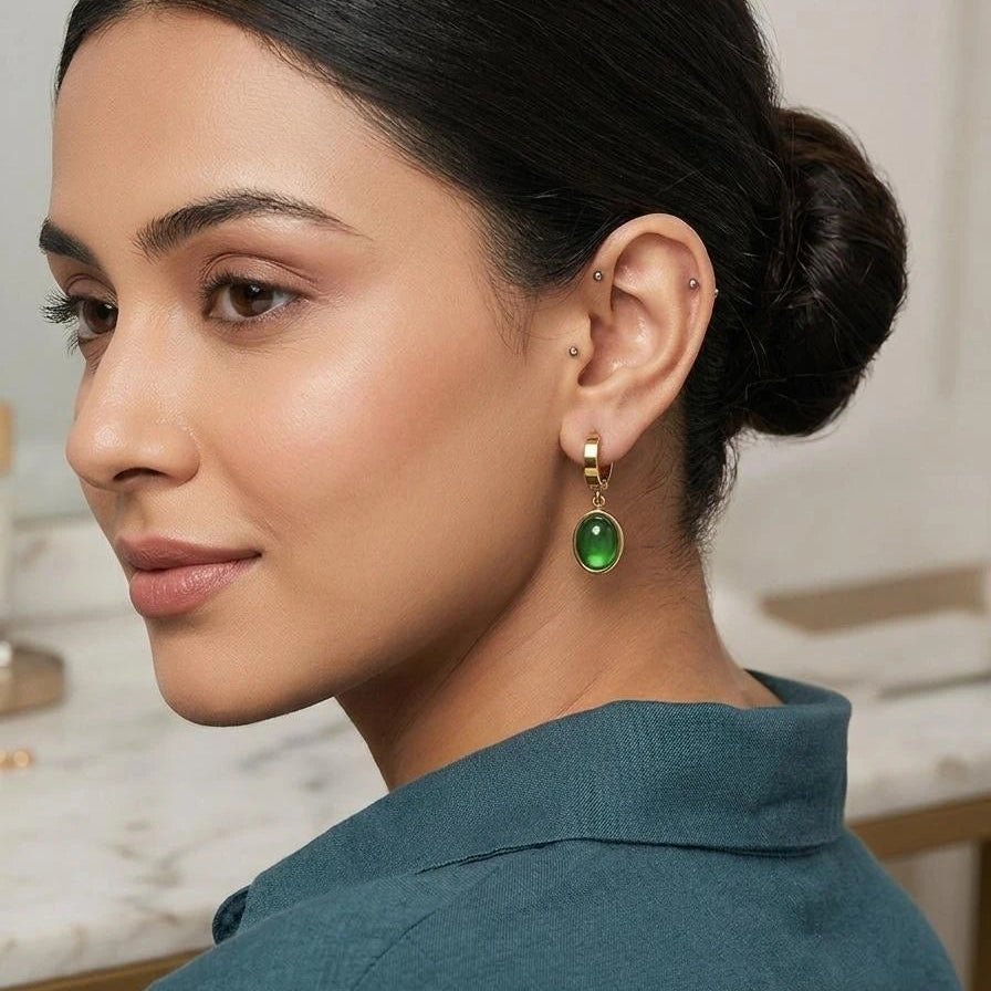 Emerelle Green Gem Drop Earrings