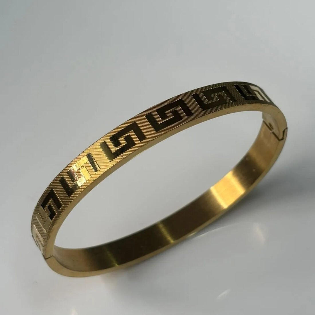 Greek Key Pattern Rose Gold Kada