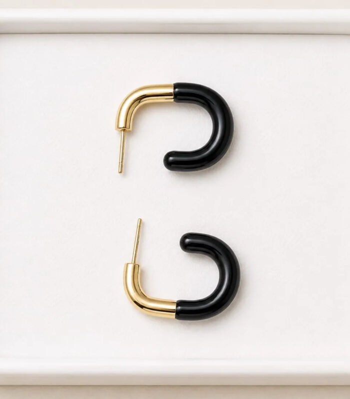 Midnight Gold Duo Hoop Earrings