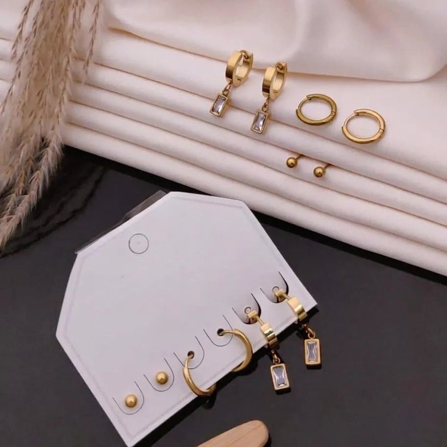 Minimal Gold Multi Earring Set
