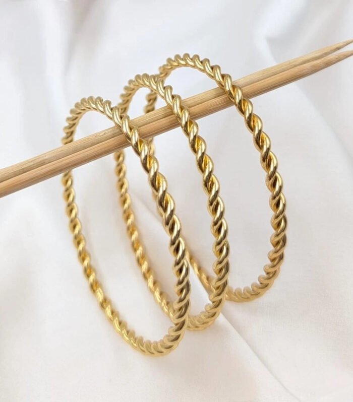 Rope Twist Elegance Bangles (3SET)
