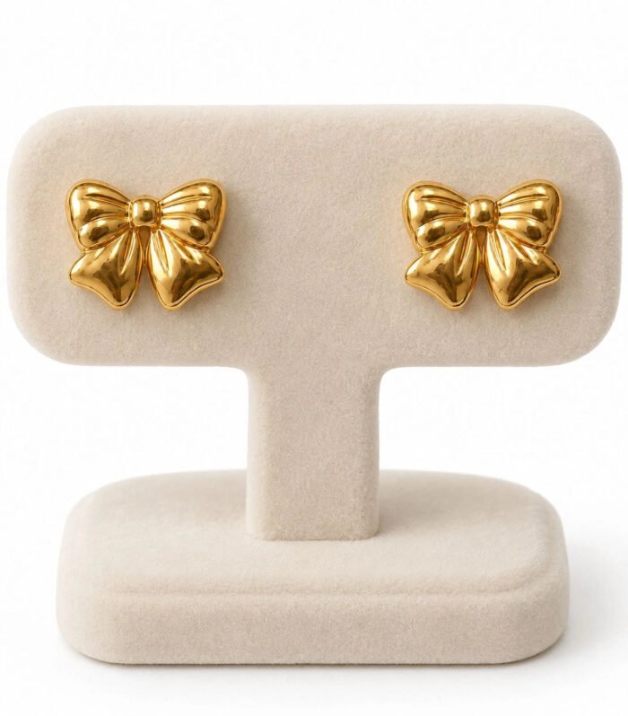 Aurielle Gold Bow Stud Earrings