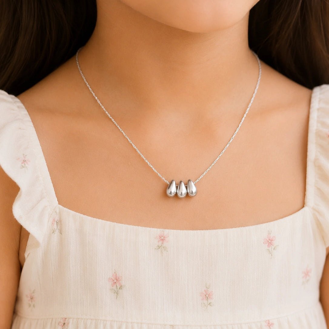 Silver Trio Drop Necklace