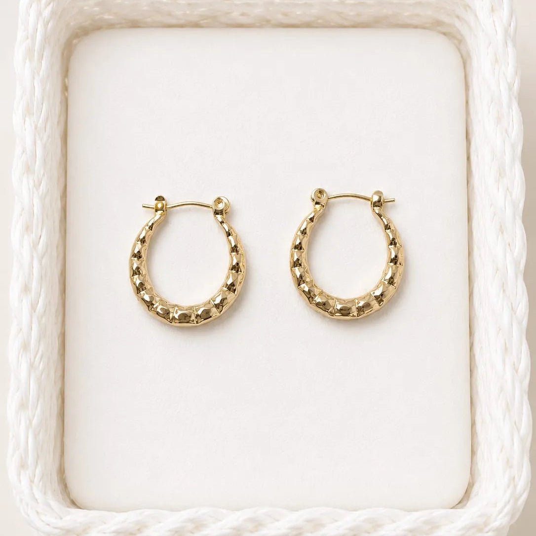 Starlight Textured Hoop Earrings