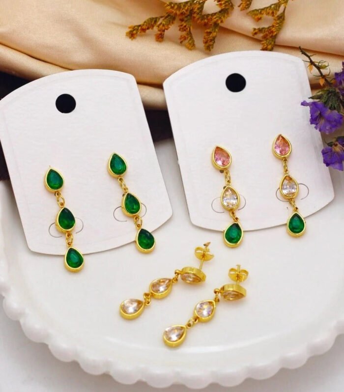 Emerald Cascade Drop Earrings