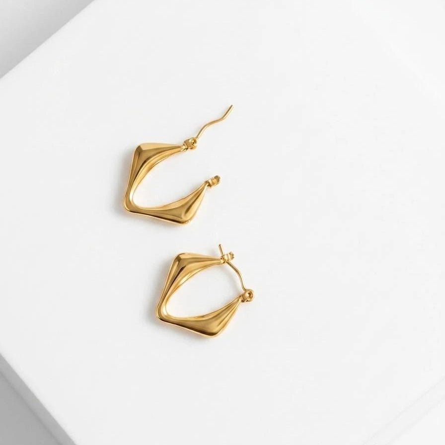 Velisse Geometric Gold Hoop Earrings