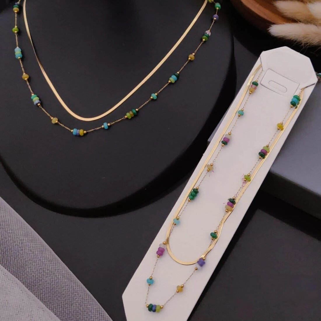 Verde Luxe Layered Bead Necklace