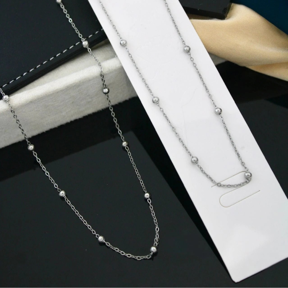 Luna Bead Silver Chain