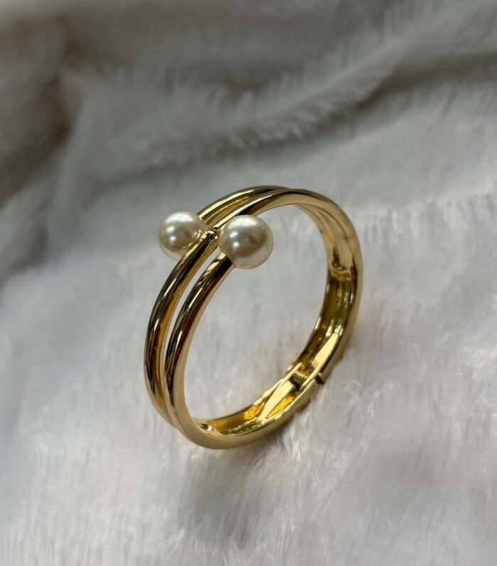Pearl Arc Elegance Gold Finish Kada