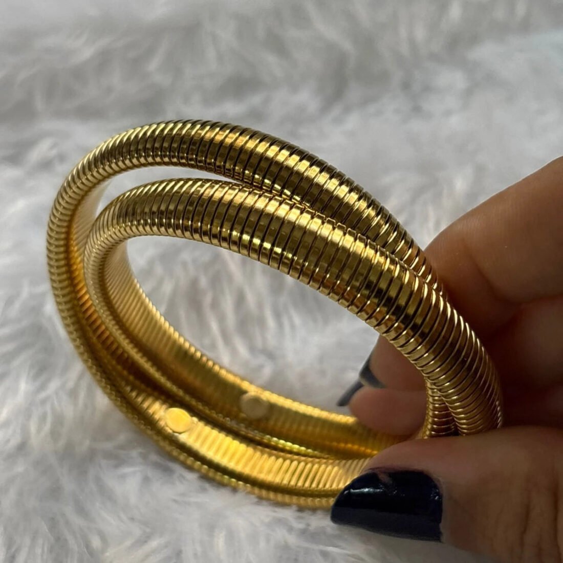 Aurion Twin Coil Gold Kada