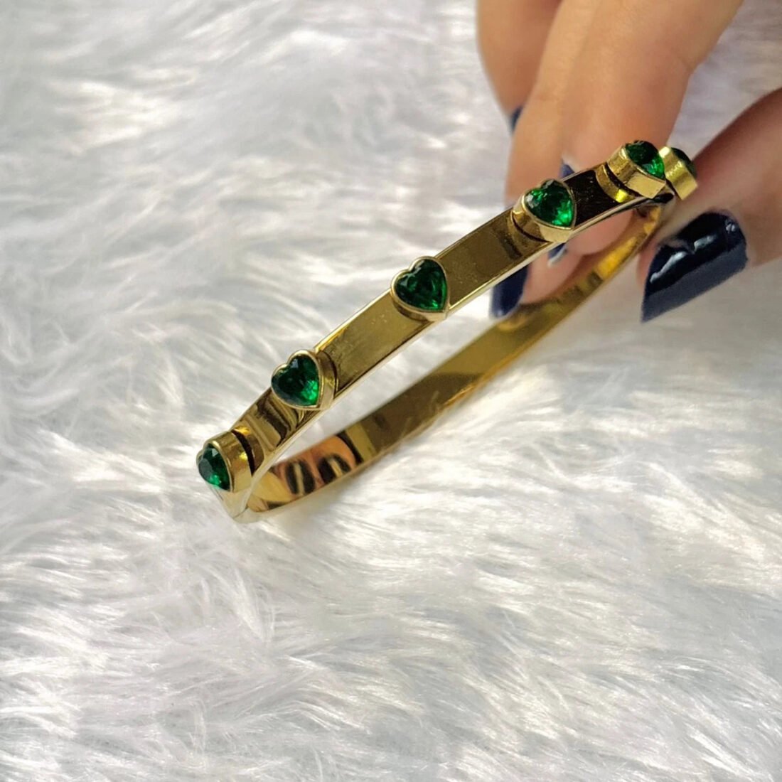 Emerald Heartline Gold Kada