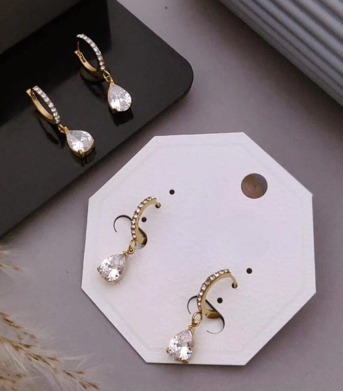 Aurora Crystal Drop Hoop Earrings