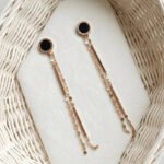 Noir Elegance Chain Drop Earring