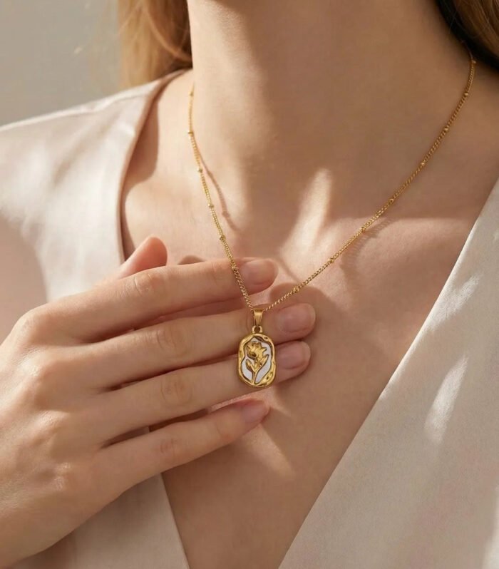 Floral Gold Charm Necklace