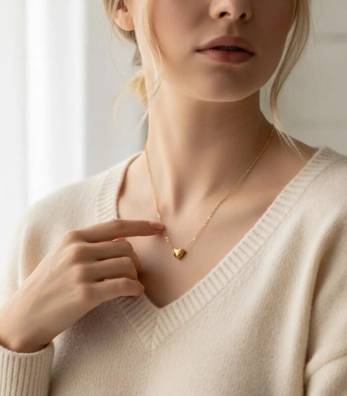 Gold Heart Pendant Necklace