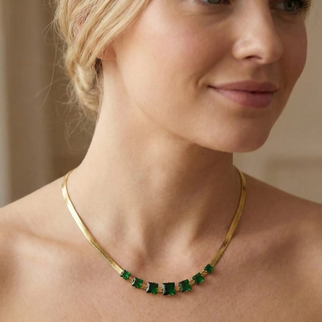 Emerald Gold Necklace