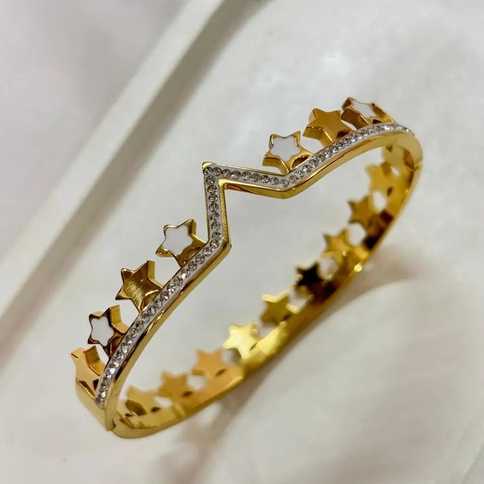 Gold-Plated Clover Zircon Kada