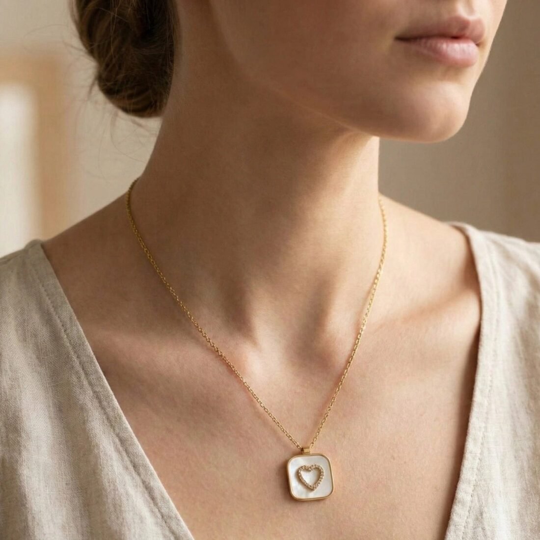Heart Diamond Pendant Necklace