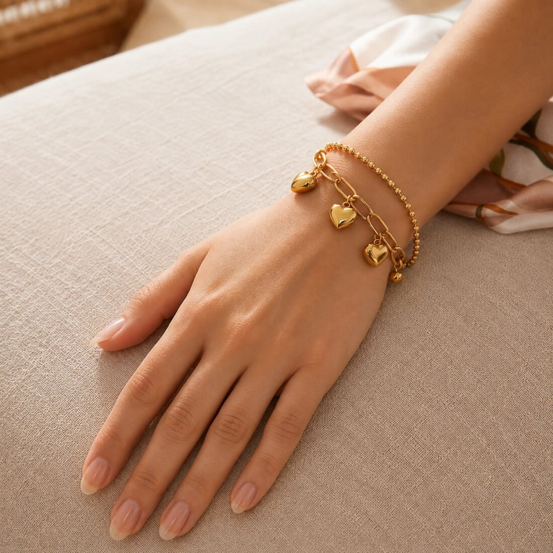 Amoura Layered Heart Bracelet