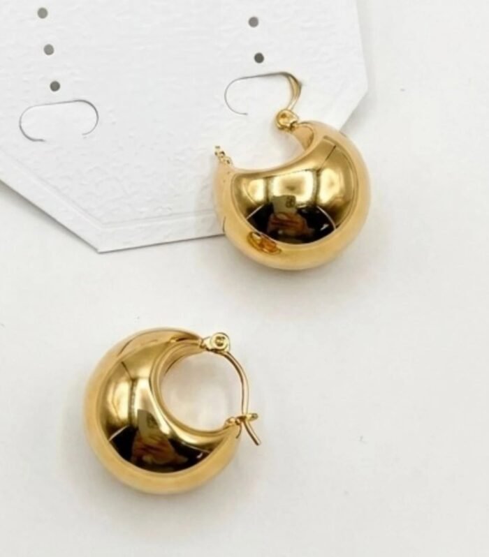 Aurielle Gold Dome Drop Earrings