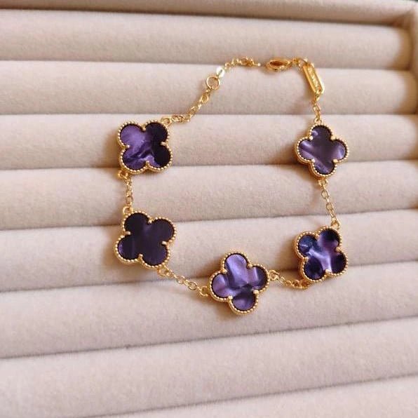 Amethyst Clover Luxe Bracelet
