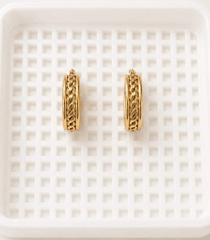 Aureline Braided Gold Huggie Earrings