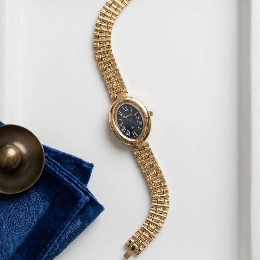 Aurielle Oval Midnight Gold Watch