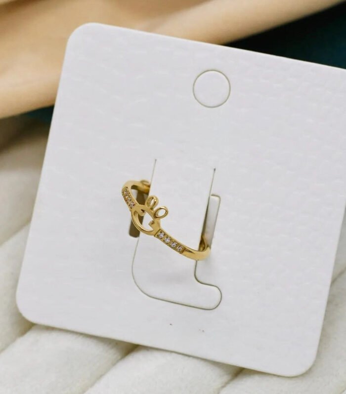 Bella Bow Crystal Gold Ring