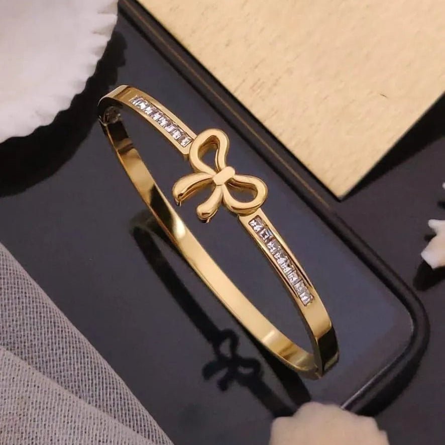 Golden Bow Crystal Elegance Kada