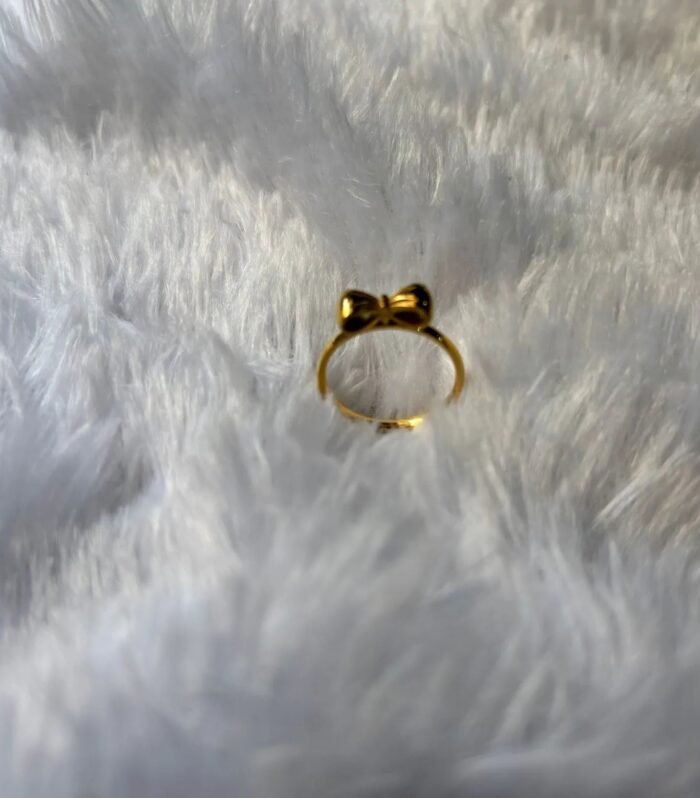 Golden Bow Charm Anti-Tarnish Ring