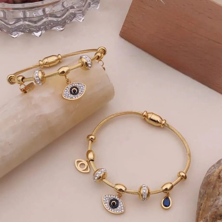 Evil Eye Charm gold kada