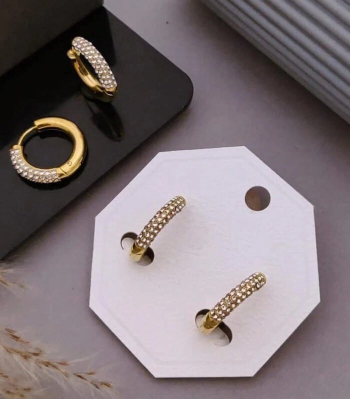 Crystal Pave Hoop Earrings