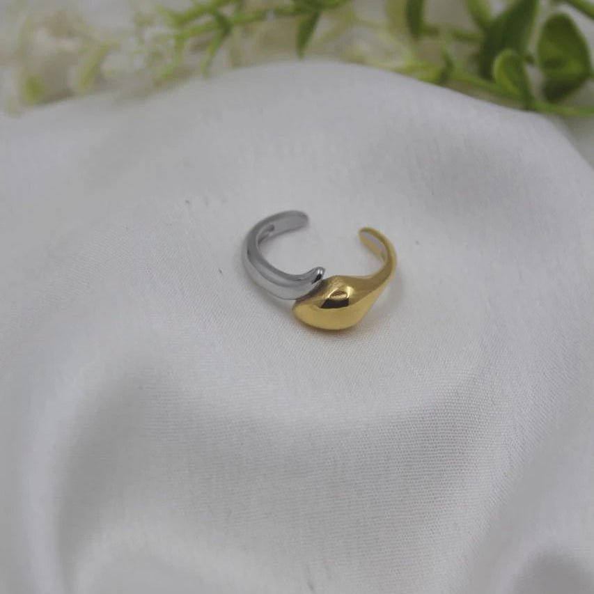 Dual Tone Modern Open Ring
