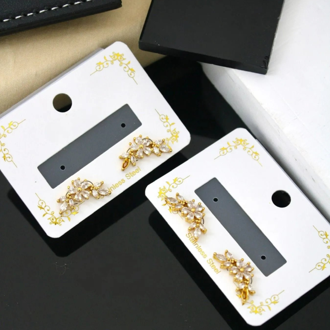Golden Floral Sweep Earrings