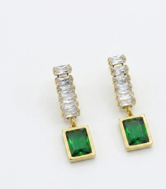 Emerald Crystal Drop Earrings