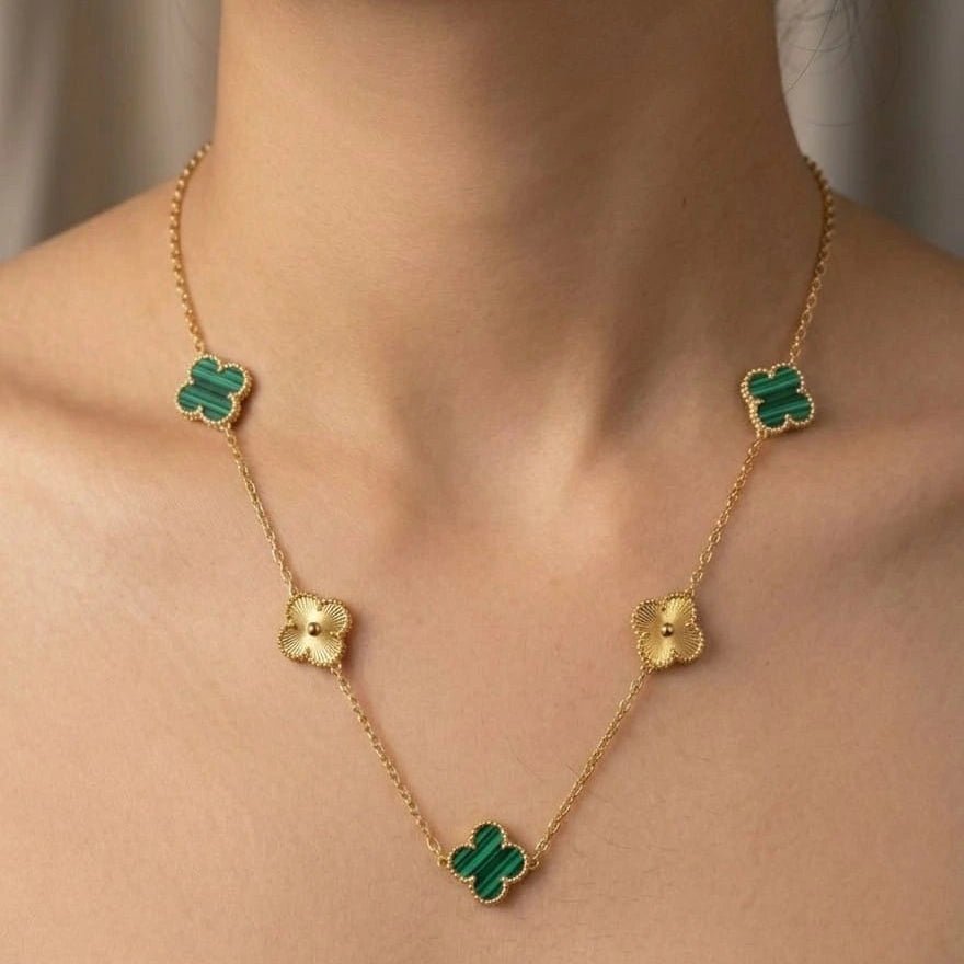 Emerald Clover Elegance Necklace