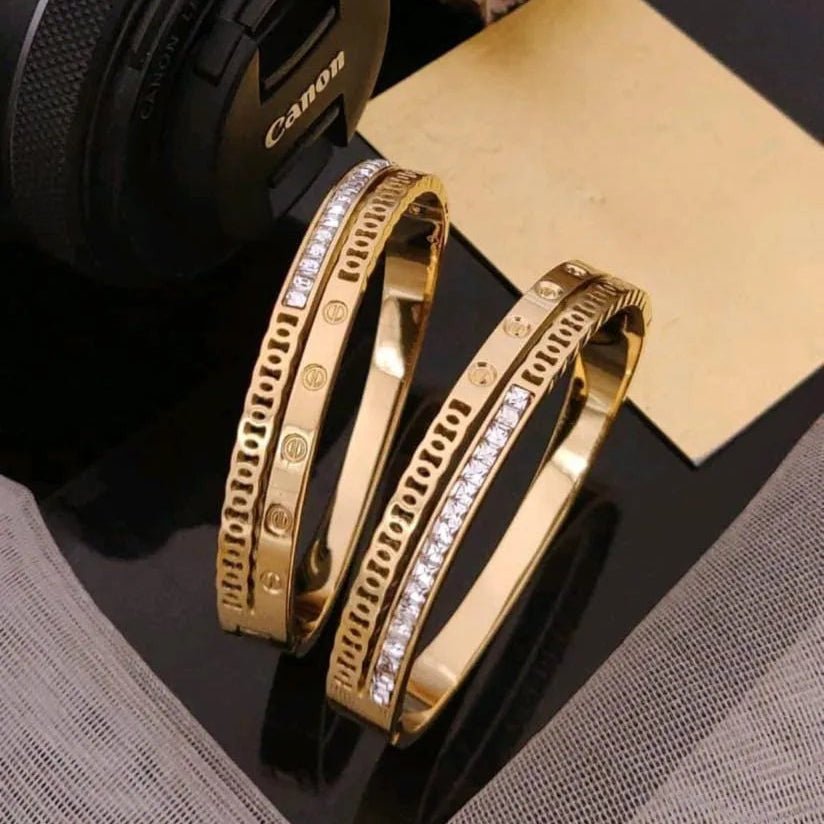 Engraved Gold Kada