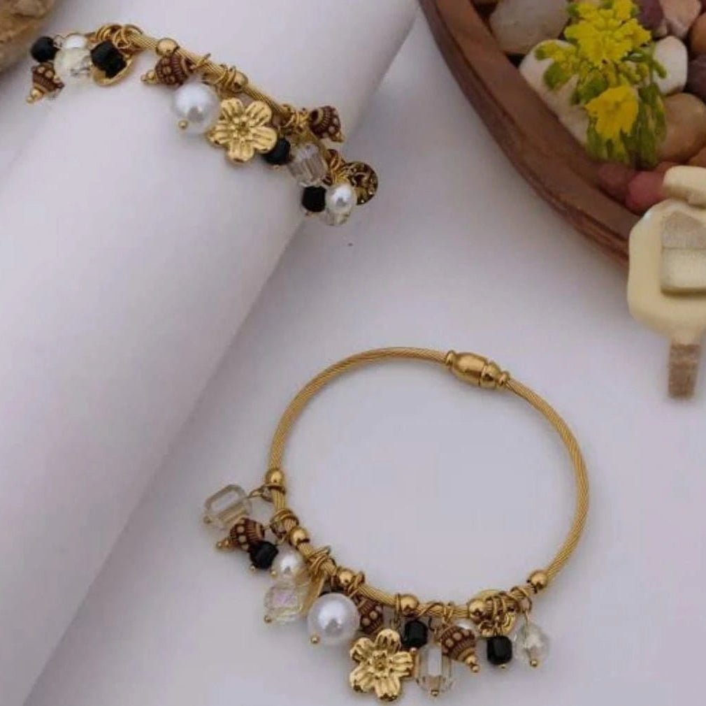 Floral Charm Pearl Kada