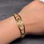 Geometric Chevron Crystal Gold Kada