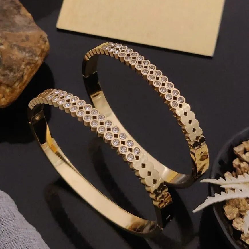 Gold Diamond Studded Kada