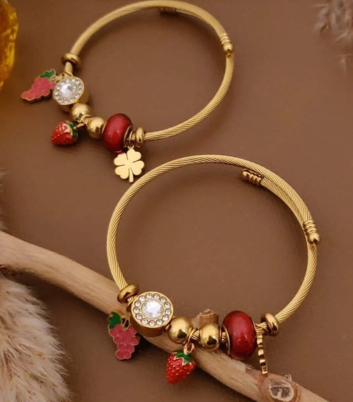Golden Berry Clover Charm Kada