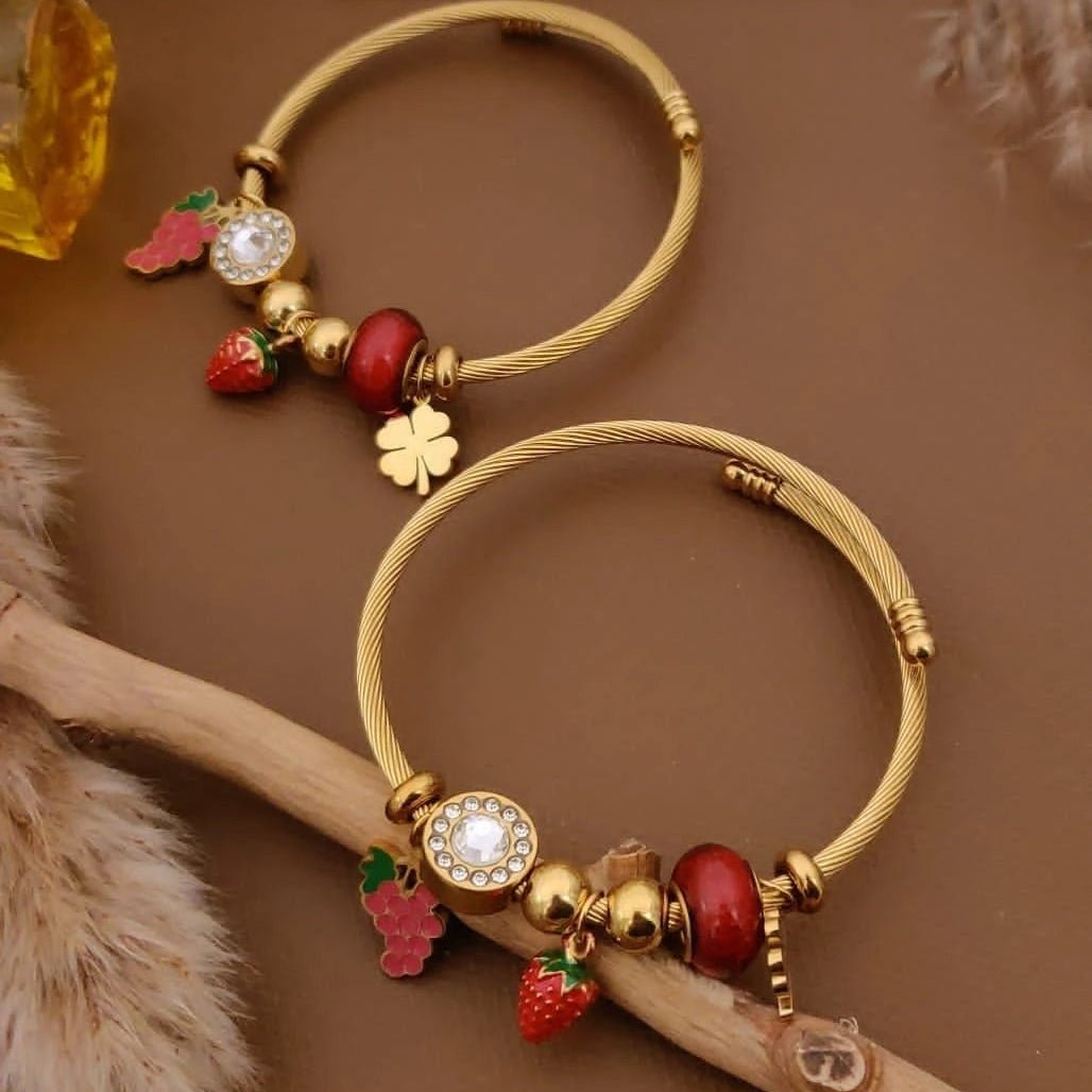 Golden Berry Clover Charm Kada